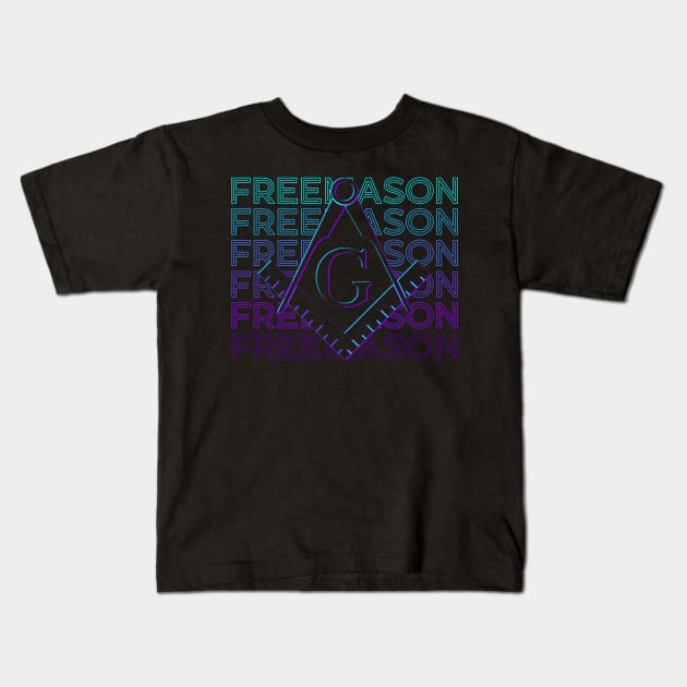 Freemason Freemasonry Masonic Masonry Retro Gift Kids T-Shirt by Alex21